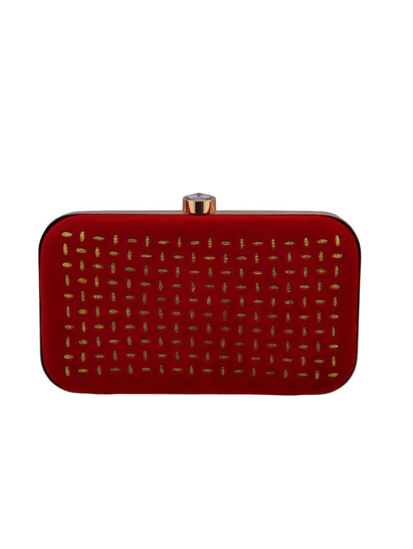 red velvet box clutch