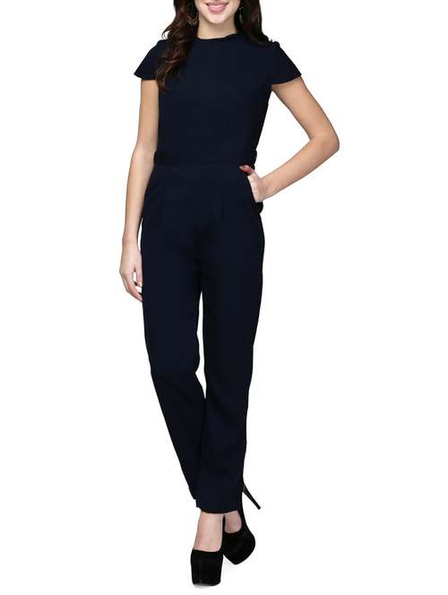 cap sleeved full leg jumpsuit