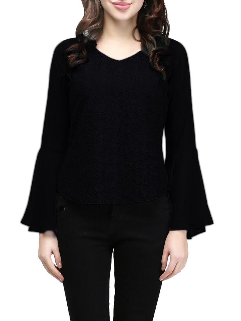 bell sleeved floral laced top