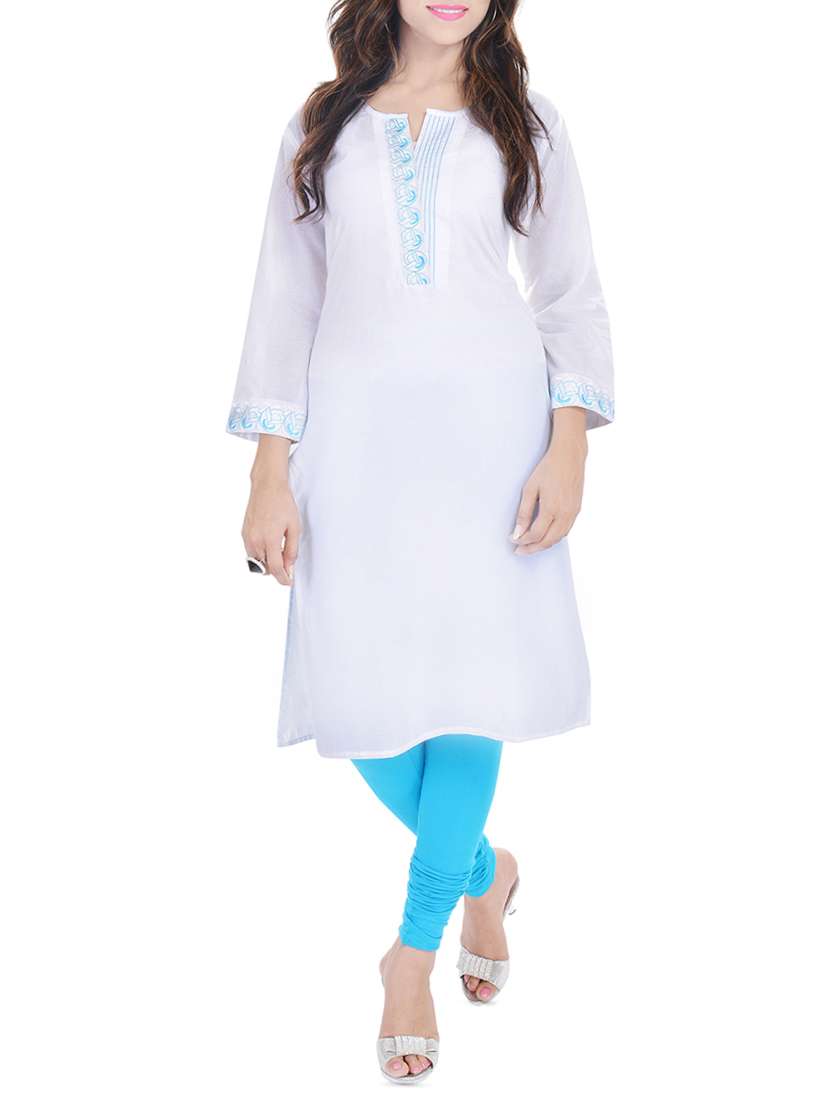 white cotton straight kurta