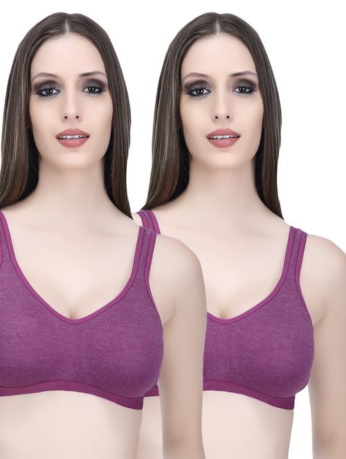 set of 2 purple solid bra - 14749285 - Standard Image - 0