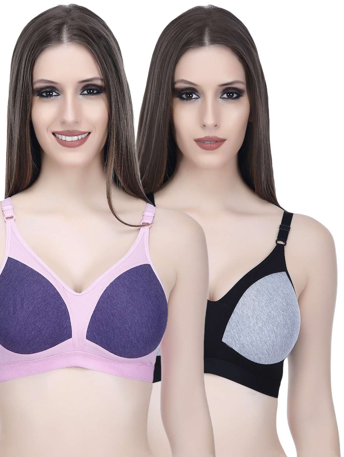 set of 2 color block bra - 14749324 - Zoom Image - 0