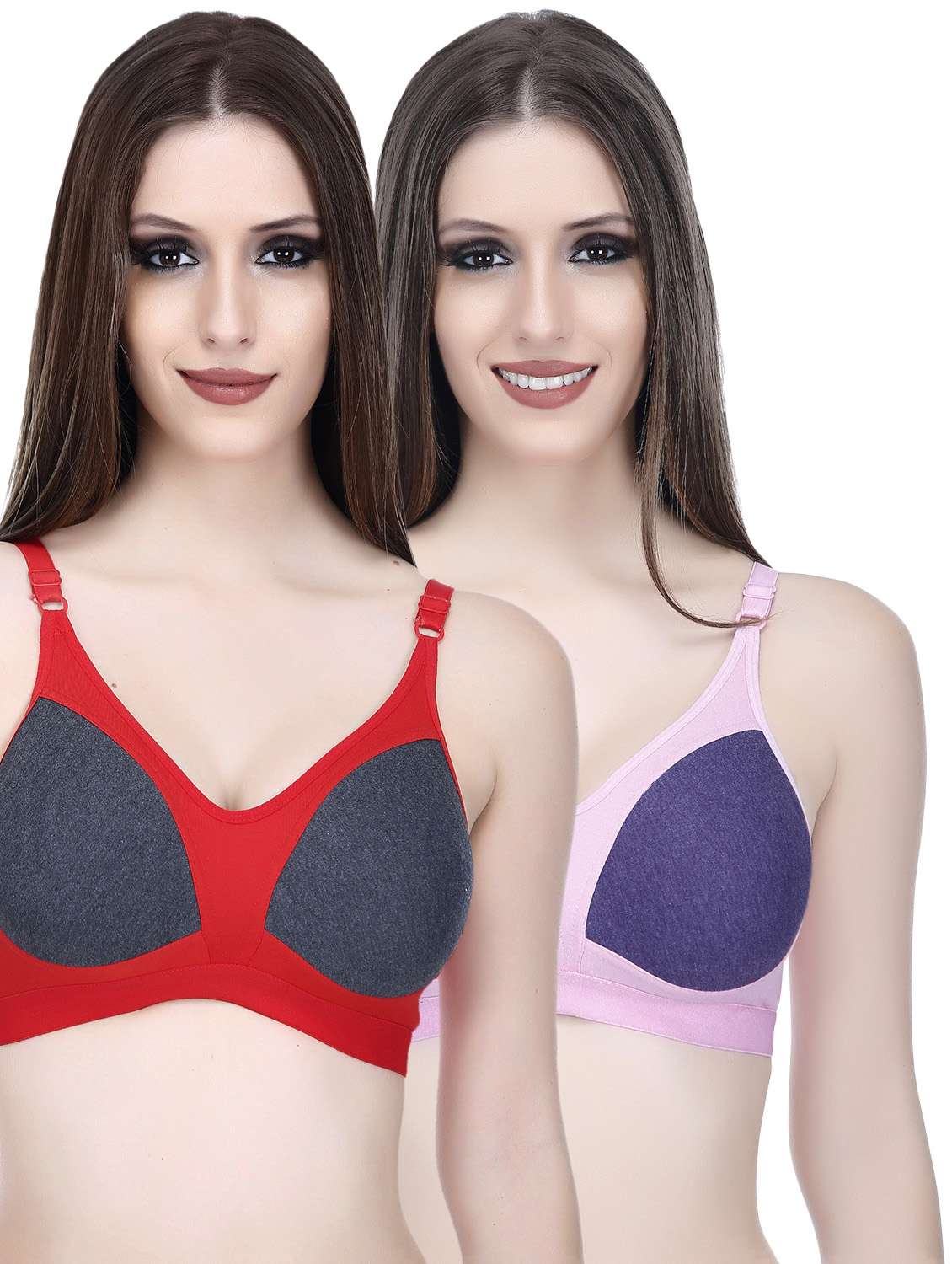 set of 2 color block bra  - 14749326 -  Zoom Image - 0