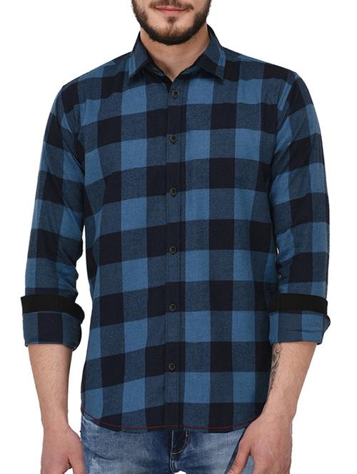 blue cotton casual shirt - 14750542 - Standard Image - 0