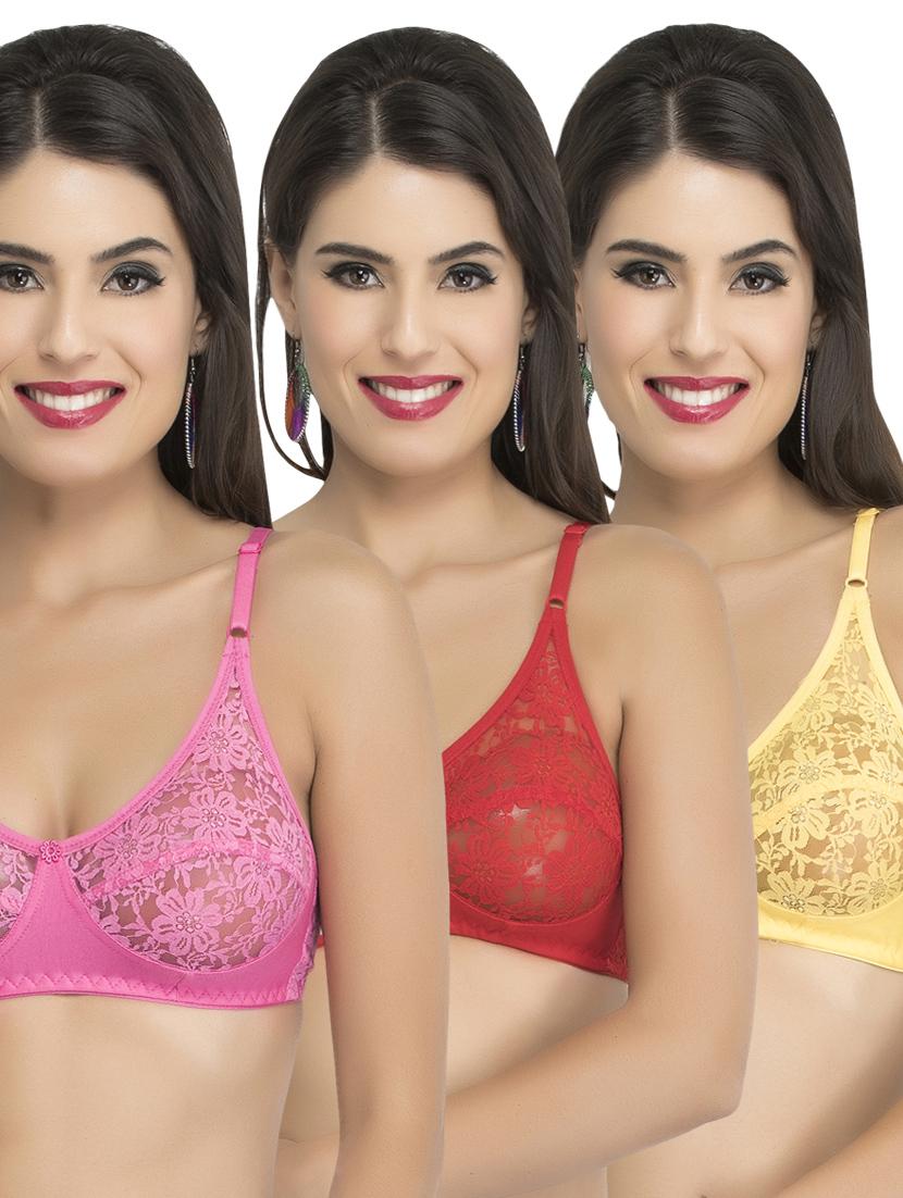 set of 3 floral lace minimizer bra - 14750981 -  Zoom Image - 0