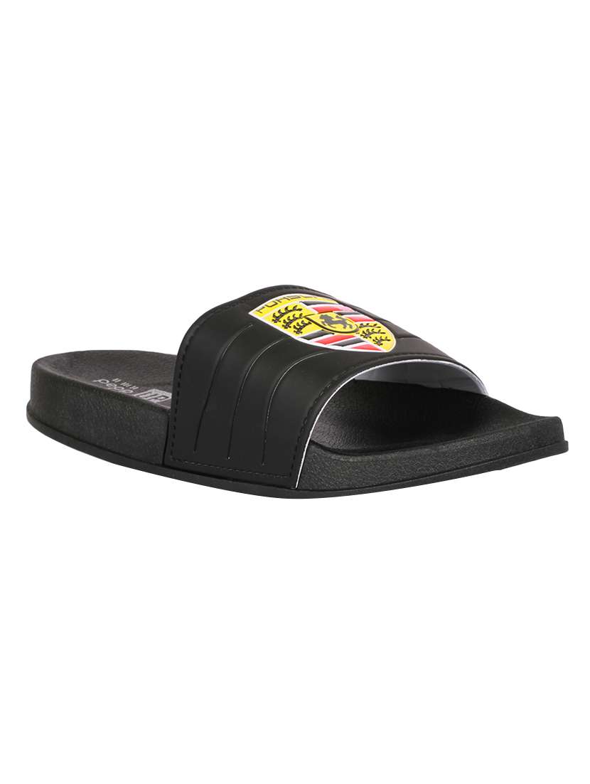 black rubber slip on flip flop