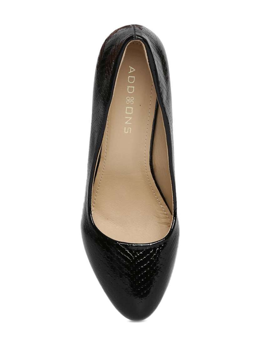 black pu slip on pumps - 14754606 -  Standard Image - 3