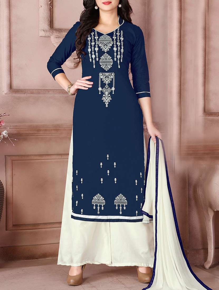 blue palazzo suit unstitched suit