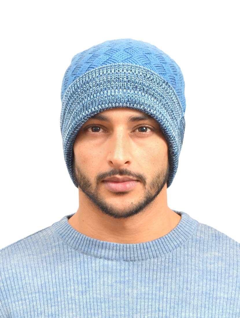 Buy online Blue Wool Winter Cap from Accessories for Men by 513