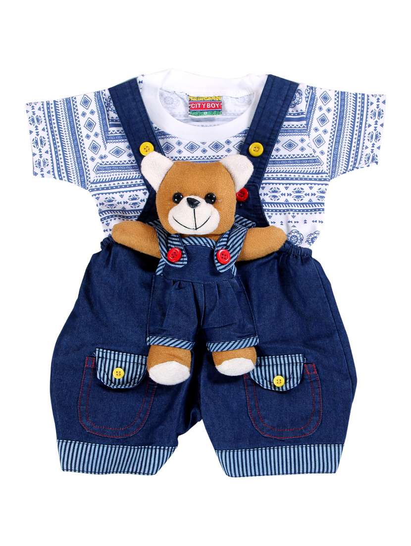 blue denim dungaree set