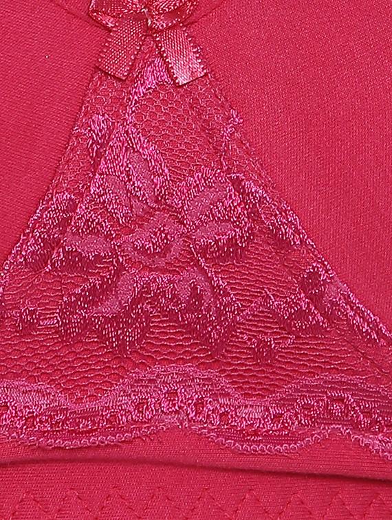 bow patch lace detail bra - 14760170 - Standard Image - 3
