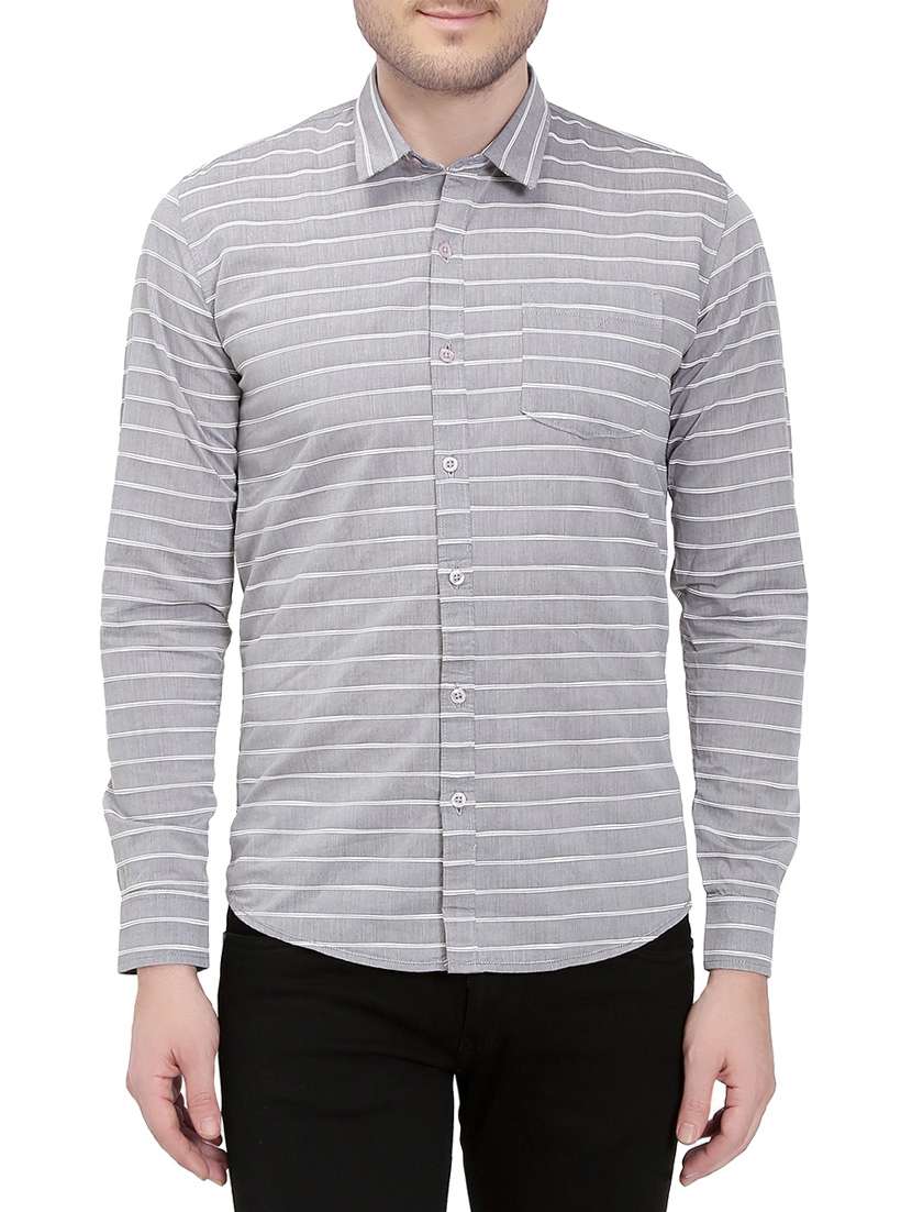grey cotton casual shirt