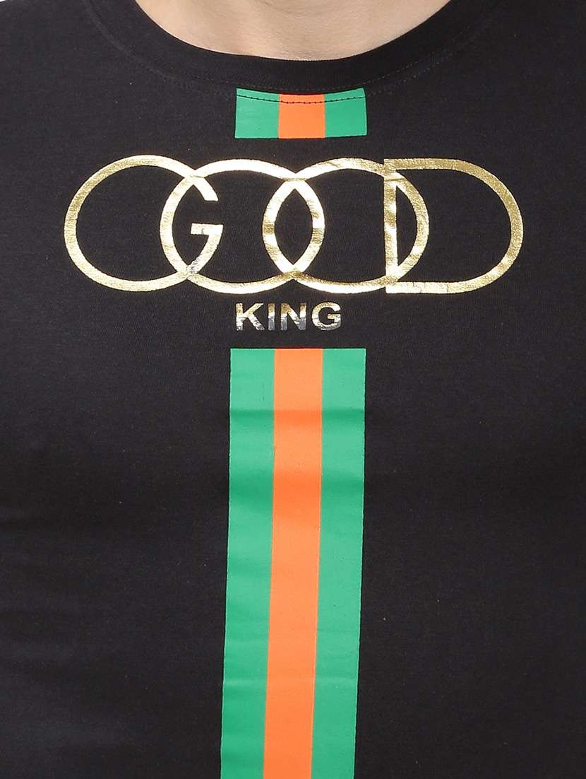 black cotton front print tshirt - 14762061 -  Standard Image - 3