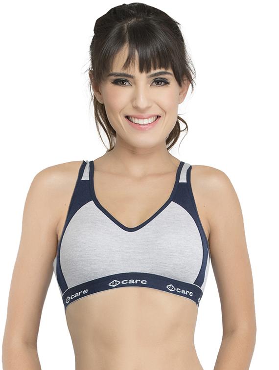 blue blended knit sports bra - 14767274 - Zoom Image - 0