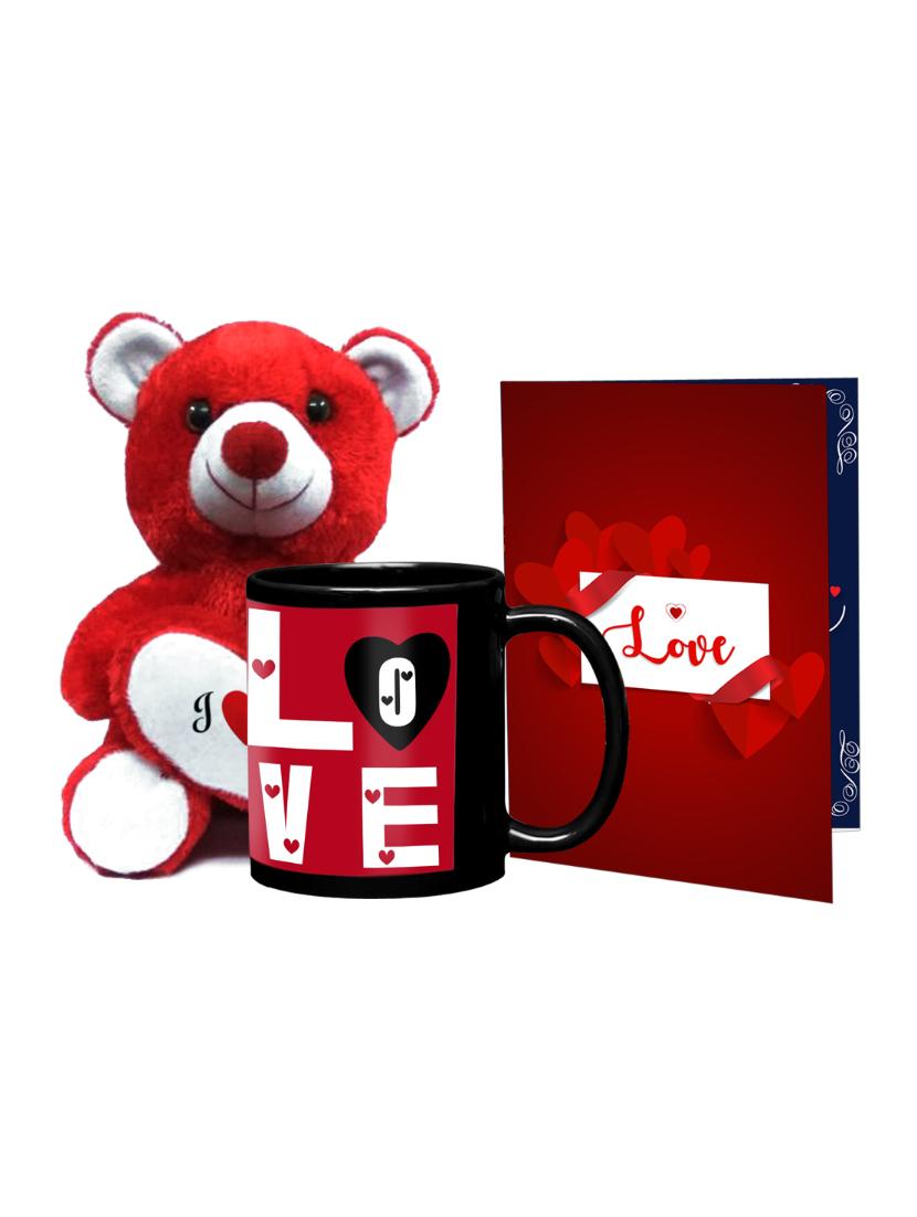 valentine teddy i love you with heart gift red teddy gift combo