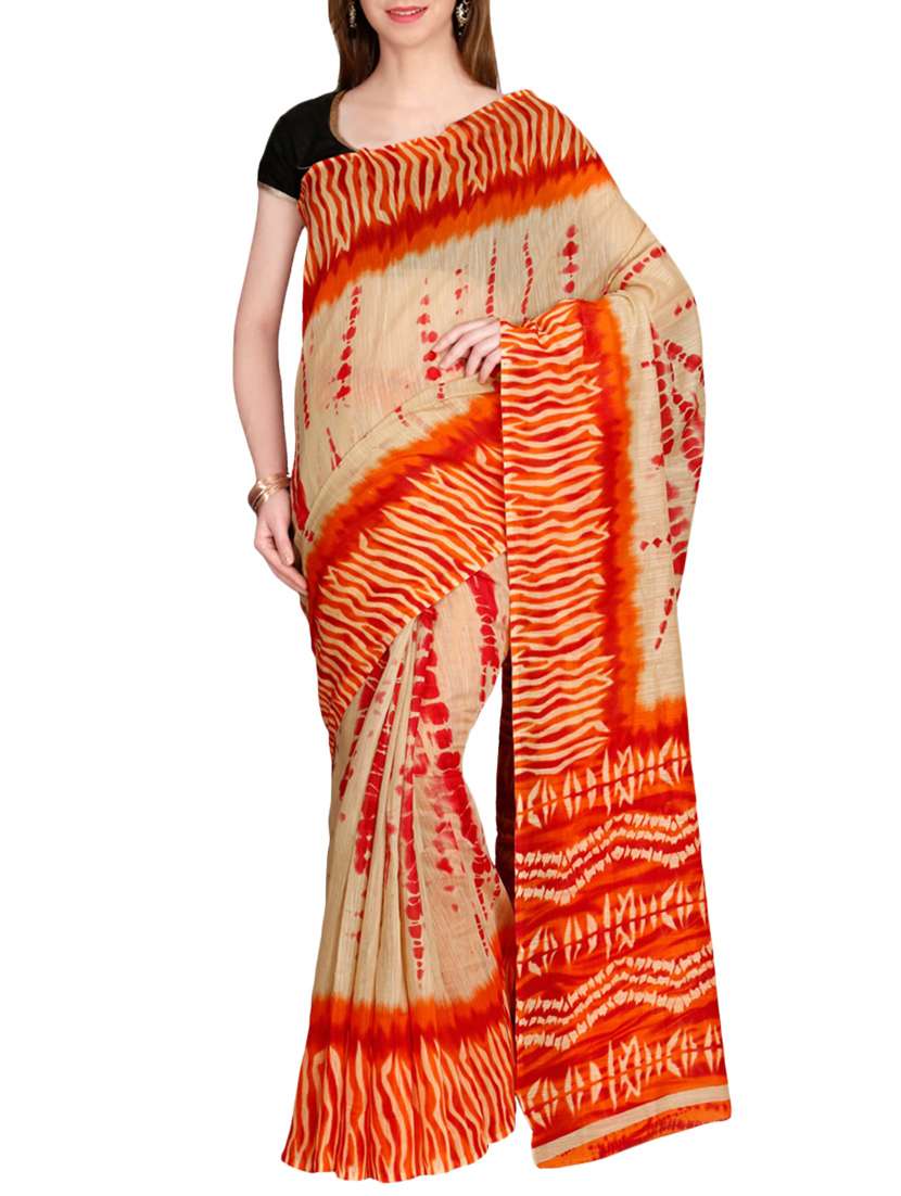 the chennai silks beige tiered saree with blouse