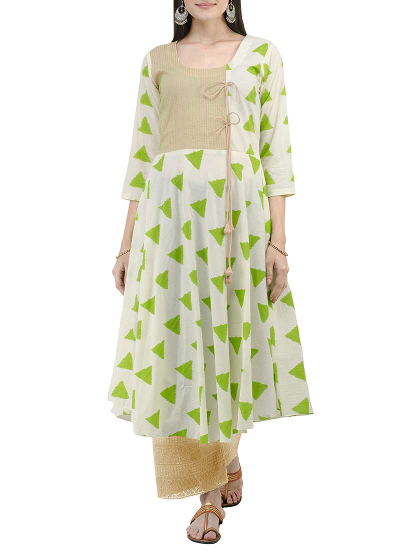 white cotton flared kurta