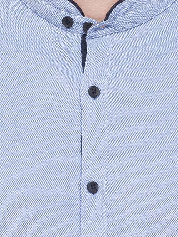 light blue cotton casual shirt - 14770452 - Standard Image - 3