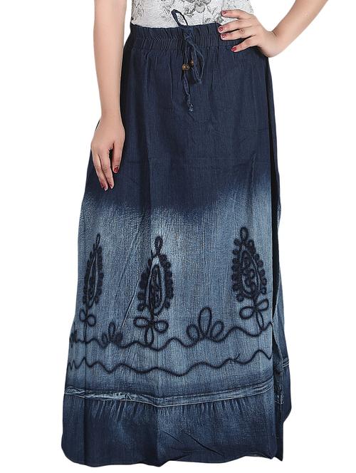 dark blue denim maxi skirt - 14771862 -  Standard Image - 0