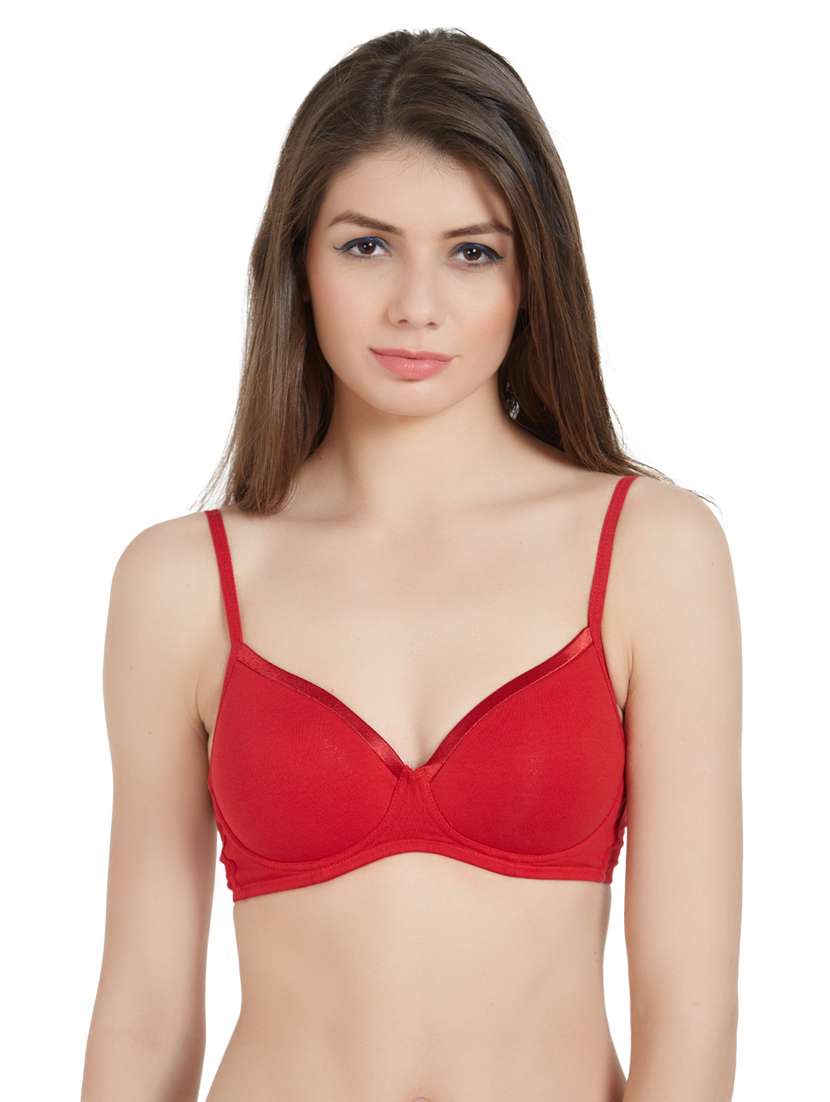 lightly padded solid bra