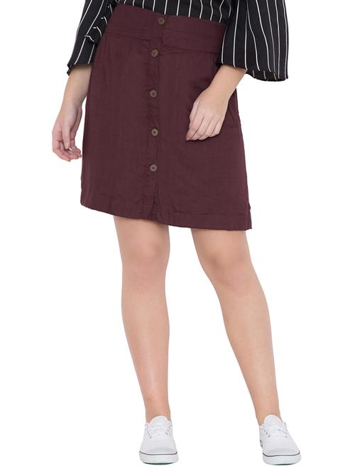 brown cotton aline skirts - 14772403 -  Standard Image - 0