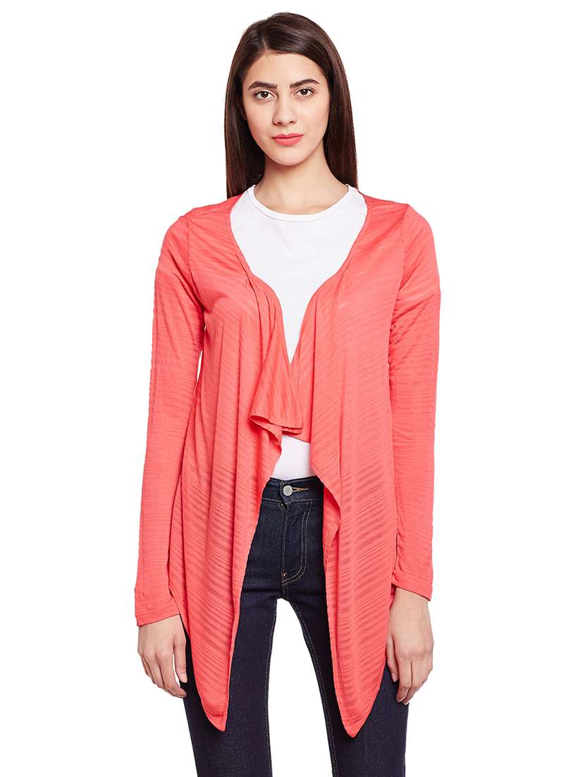 pink viscose casual shrug
