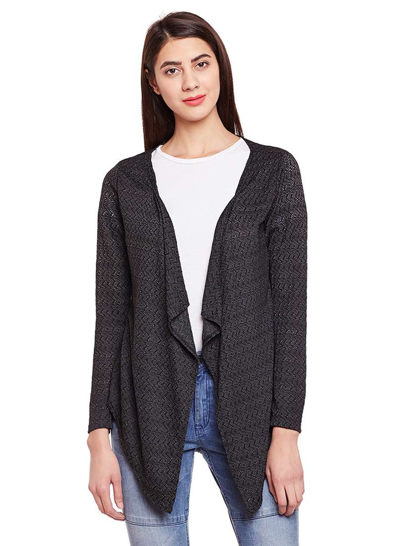 black cotton casual shrug