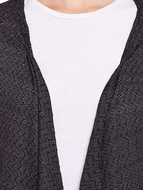 black cotton casual shrug - 14773102 -  Standard Image - 3