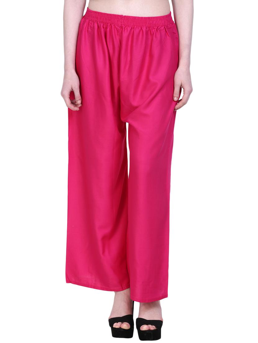 pink solid palazzo - 14773617 -  Zoom Image - 0