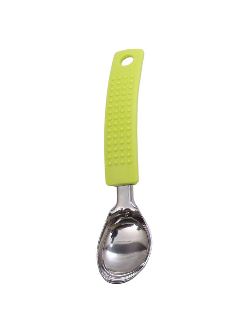 green grip handle ice cream scoop spoon