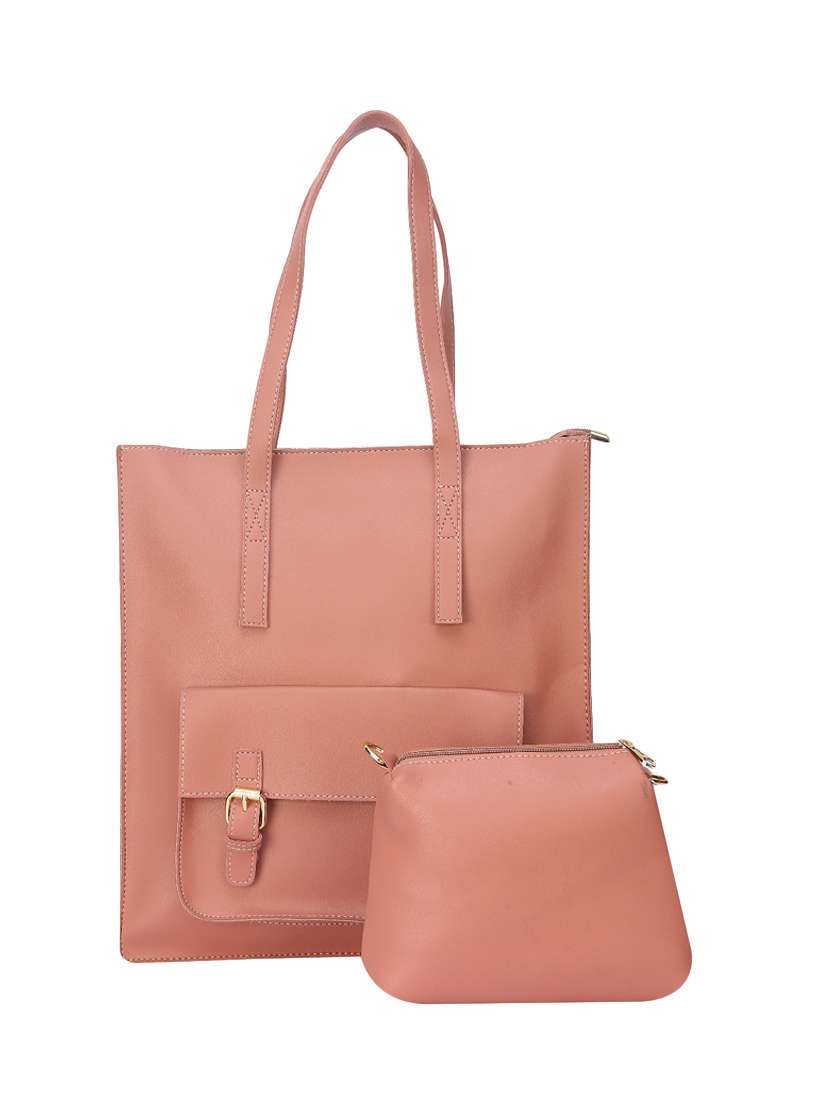 pink leatherette handbag