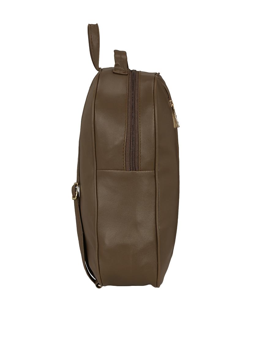 brown leatherette regular backpack - 14782439 - Standard Image - 3