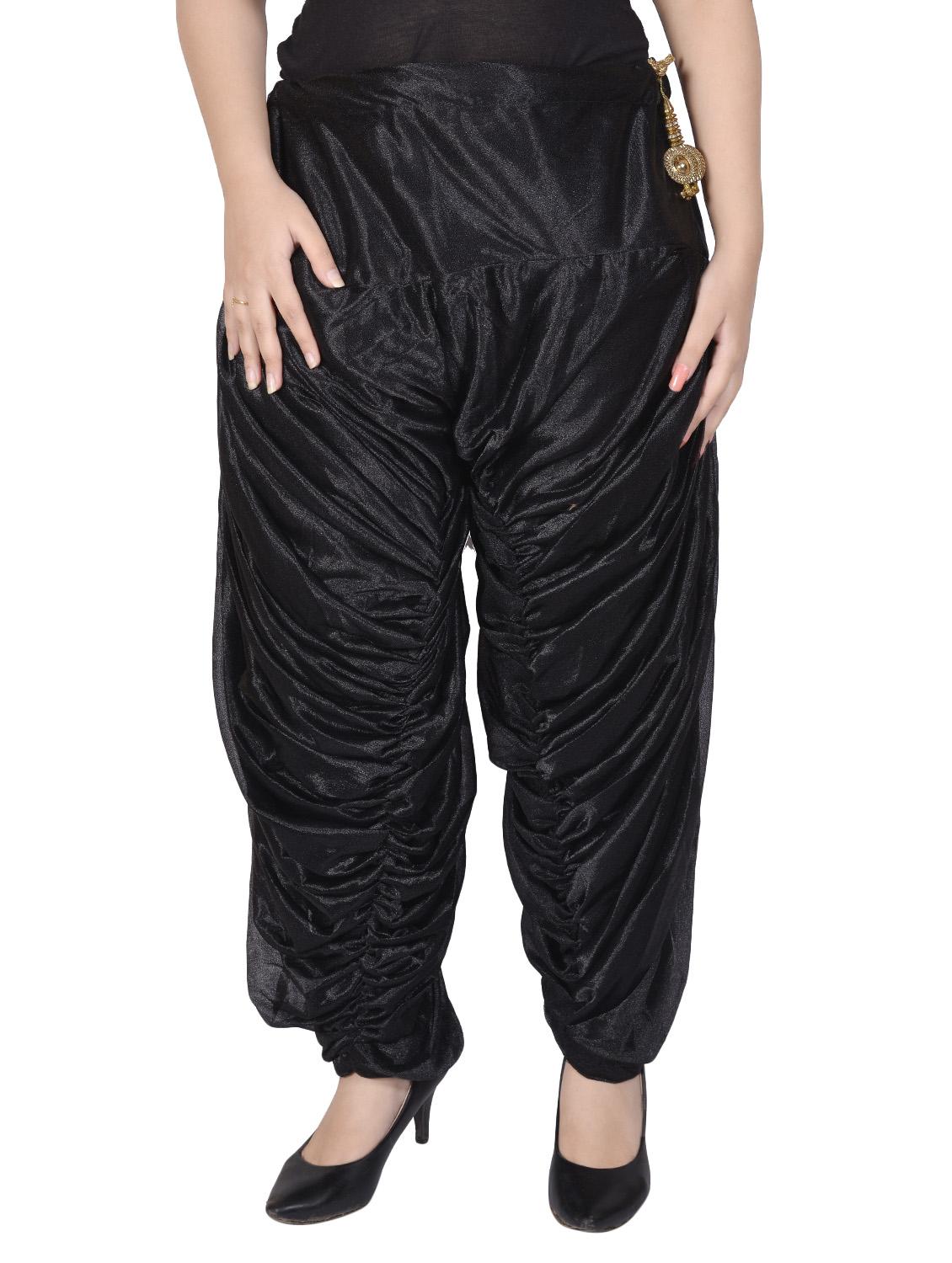 black satin dhoti salwar salwars - 14783047 -  Zoom Image - 0
