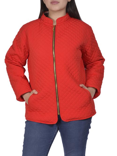 red solid quilted jacket - 14783078 -  Standard Image - 0