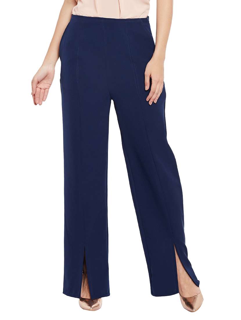front slit wide leg trouser