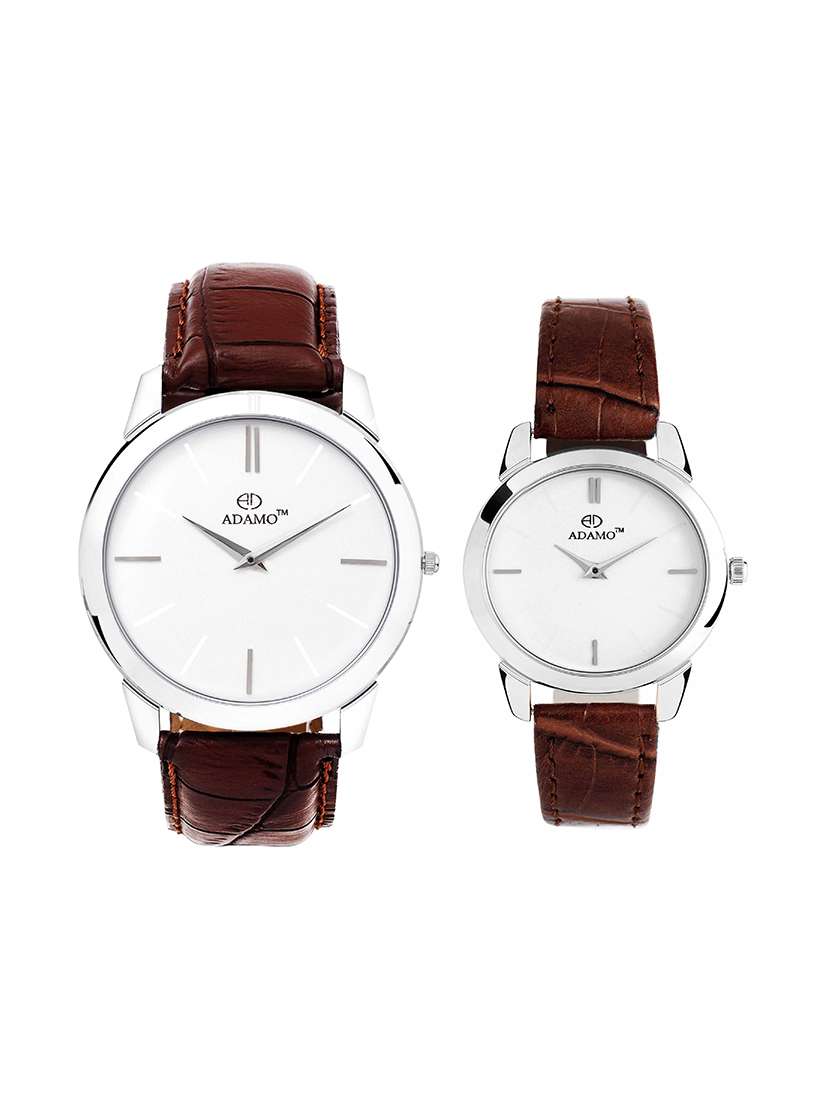 adamo analogue white dial men's and women's watch-ad6472br01