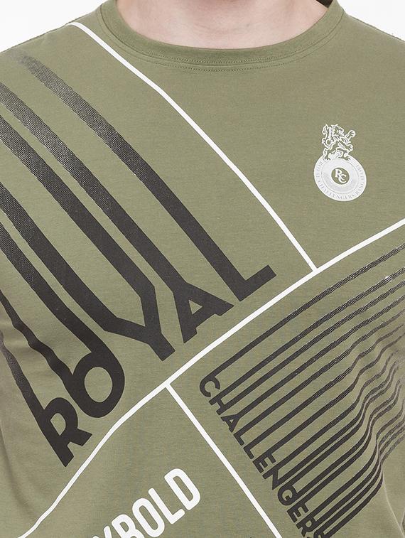 olive green cotton front print tshirt - 14789548 - Standard Image - 3