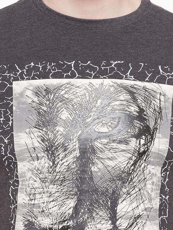 grey cotton front print tshirt - 14789595 - Standard Image - 3