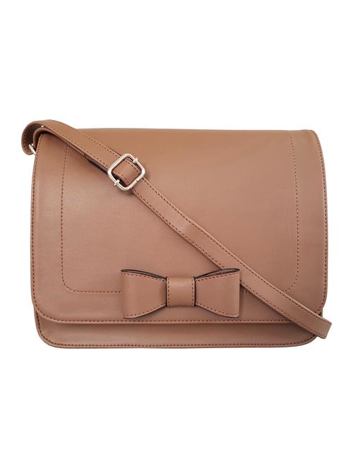 brown  leatherette  regular sling bag - 14790037 -  Standard Image - 0
