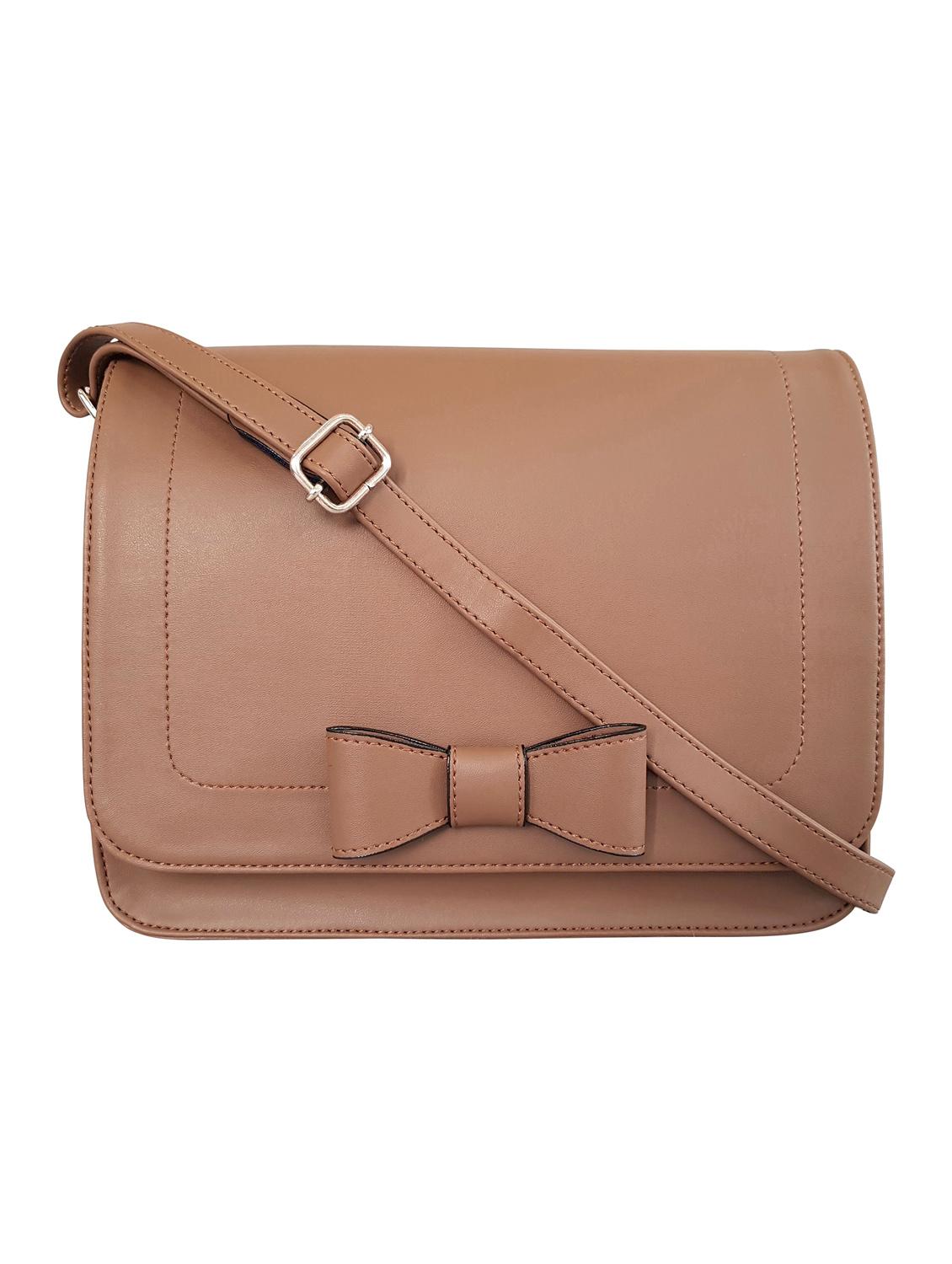 brown  leatherette  regular sling bag - 14790037 -  Zoom Image - 0