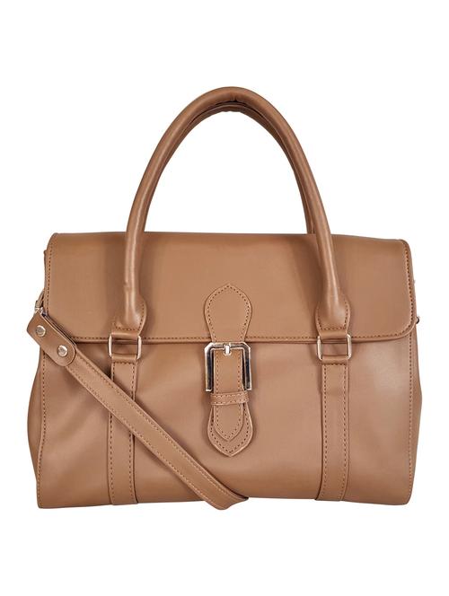 brown  leatherette  regular handbag - 14790081 -  Standard Image - 0