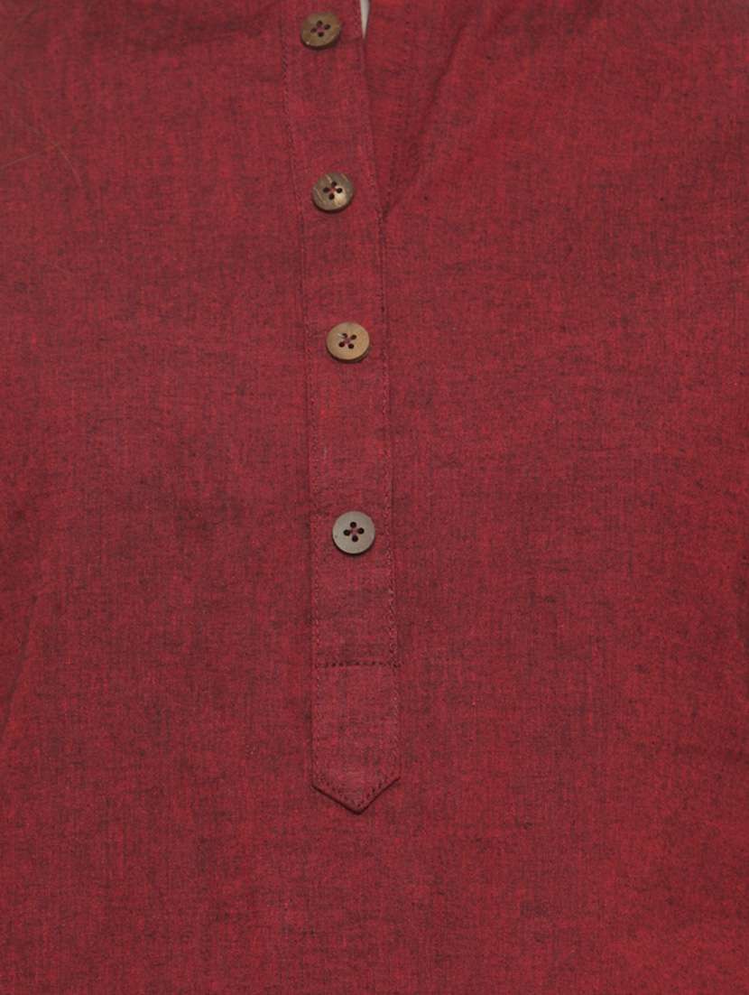 maroon cotton tunic - 14790586 -  Standard Image - 3
