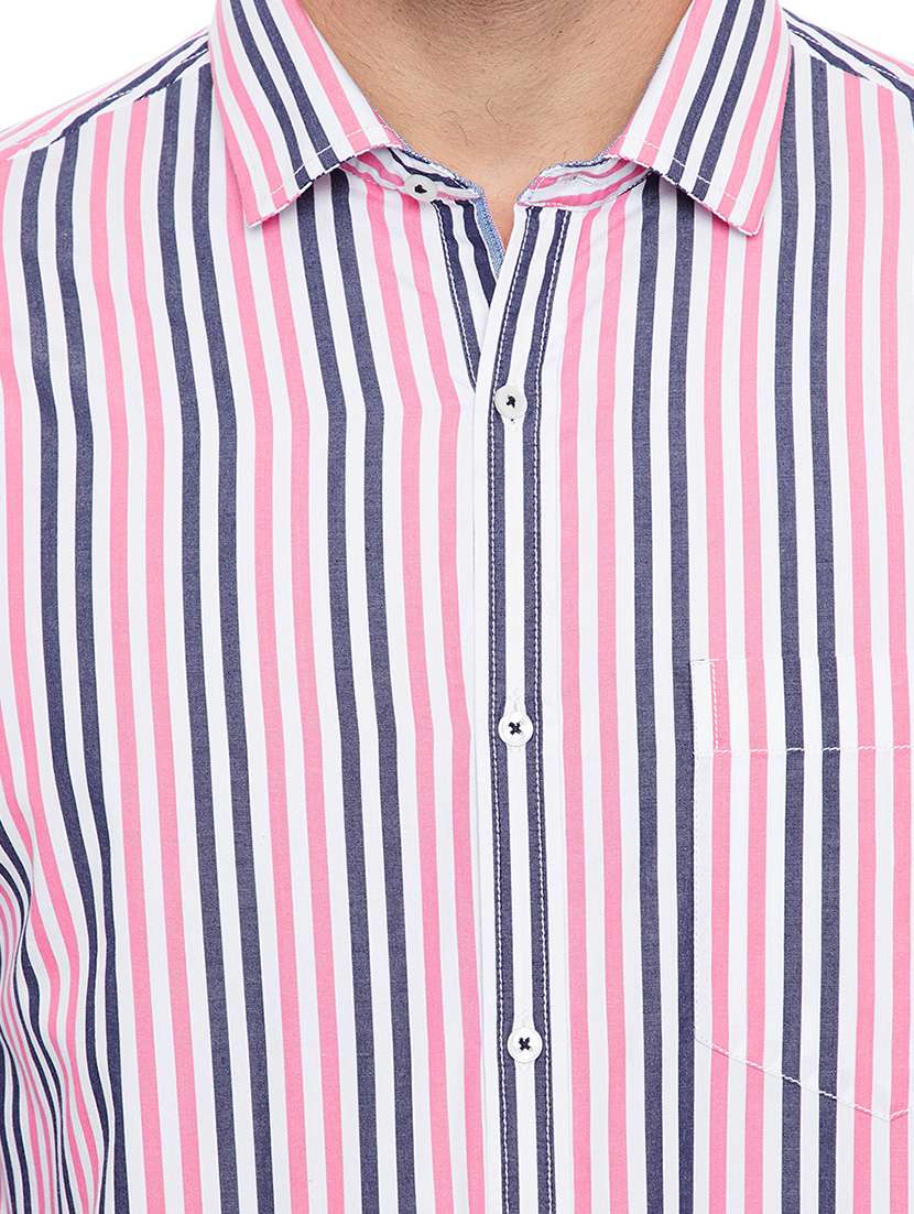 pink cotton casual shirt - 14791385 - Standard Image - 3