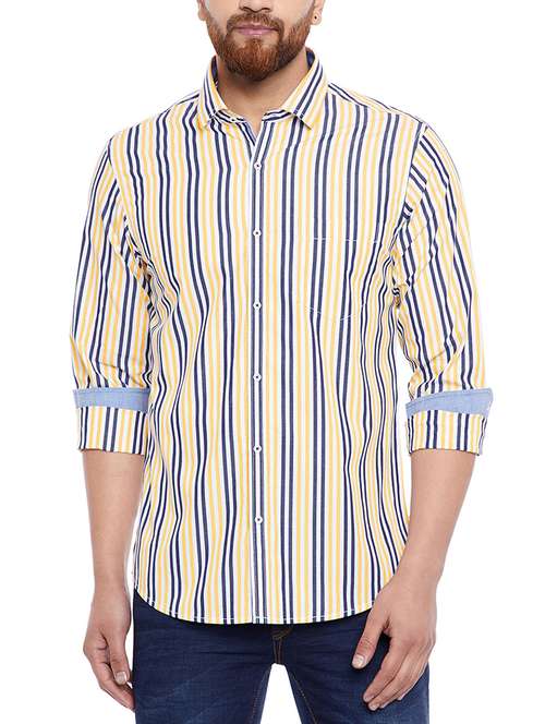 yellow cotton casual shirt - 14791386 - Standard Image - 0