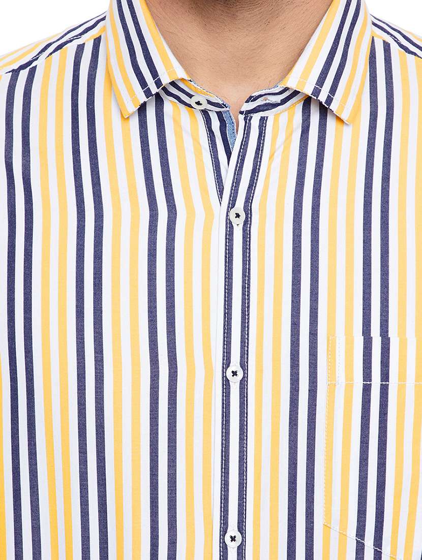 yellow cotton casual shirt - 14791386 - Standard Image - 3