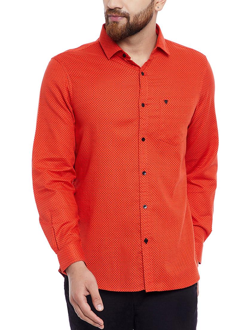 orange cotton casual shirt - 14791389 - Zoom Image - 0