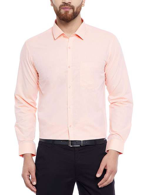 coral cotton blend formal shirt - 14791412 -  Standard Image - 0
