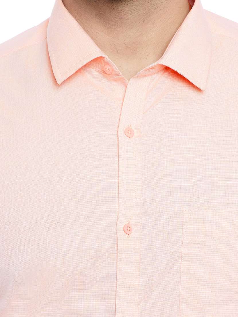 coral cotton blend formal shirt - 14791412 - Standard Image - 3