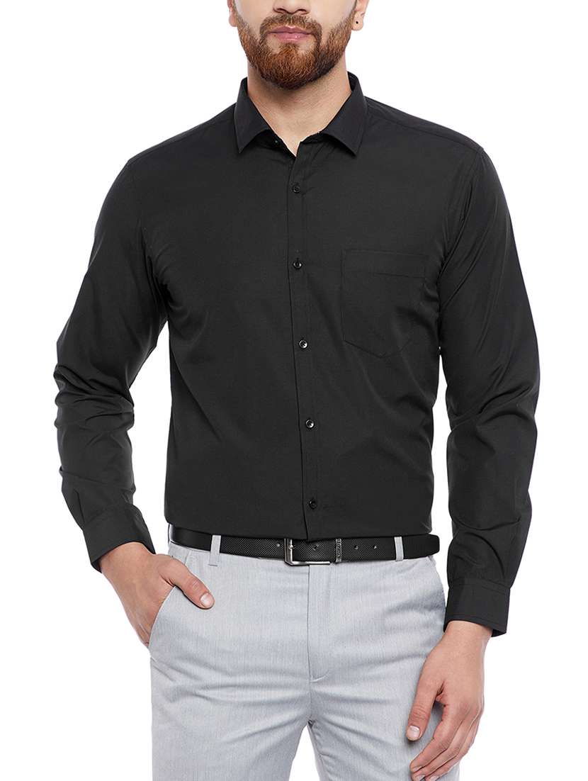 black cotton formal shirt - 14791415 - Zoom Image - 0