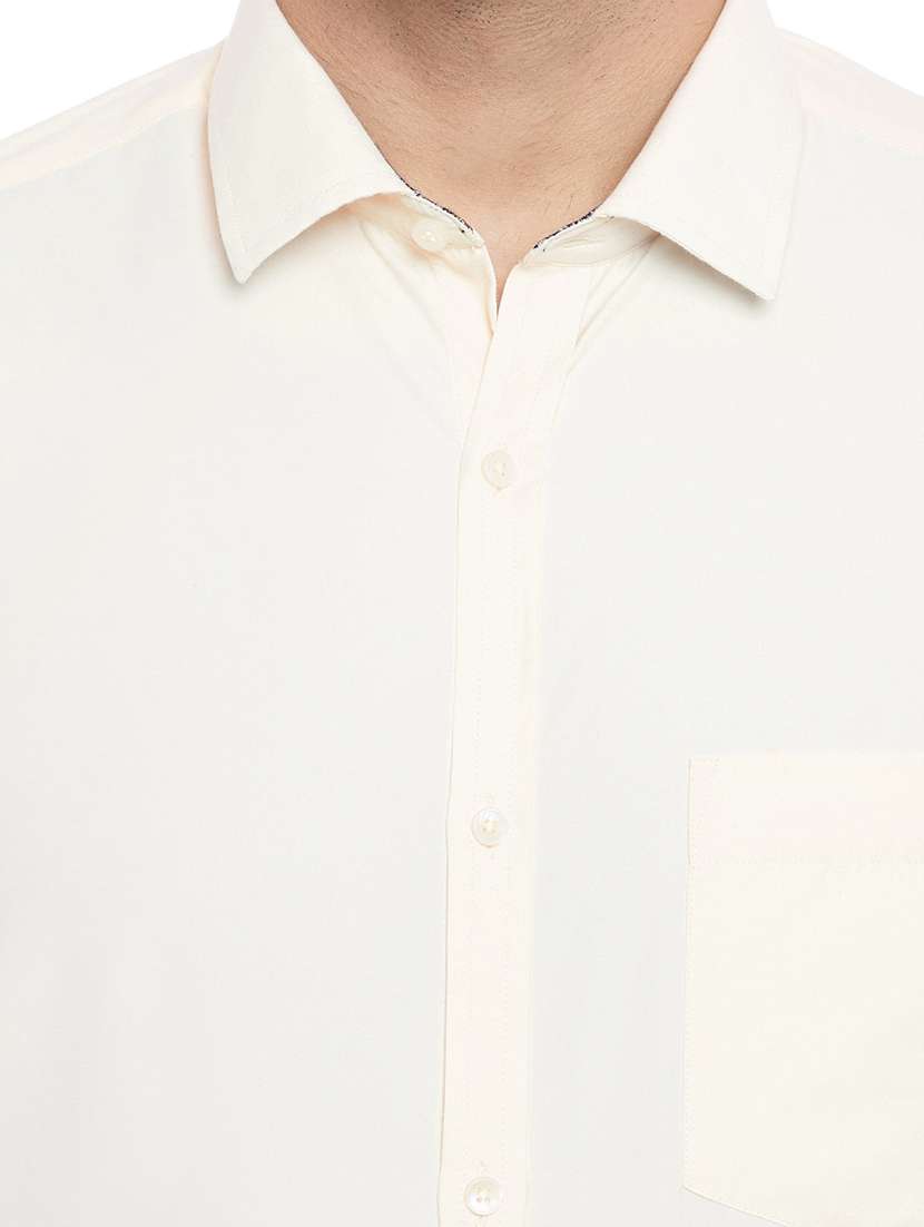 off- white cotton formal shirt - 14791416 - Standard Image - 3